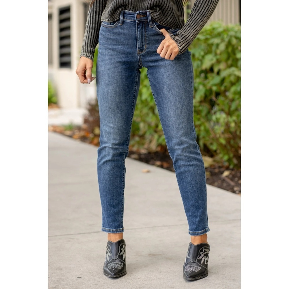 NWT Judy Blue HUNTINGTON HIGH RISE SLIM FIT Denim Jean  in Dark Blue Size 15/32